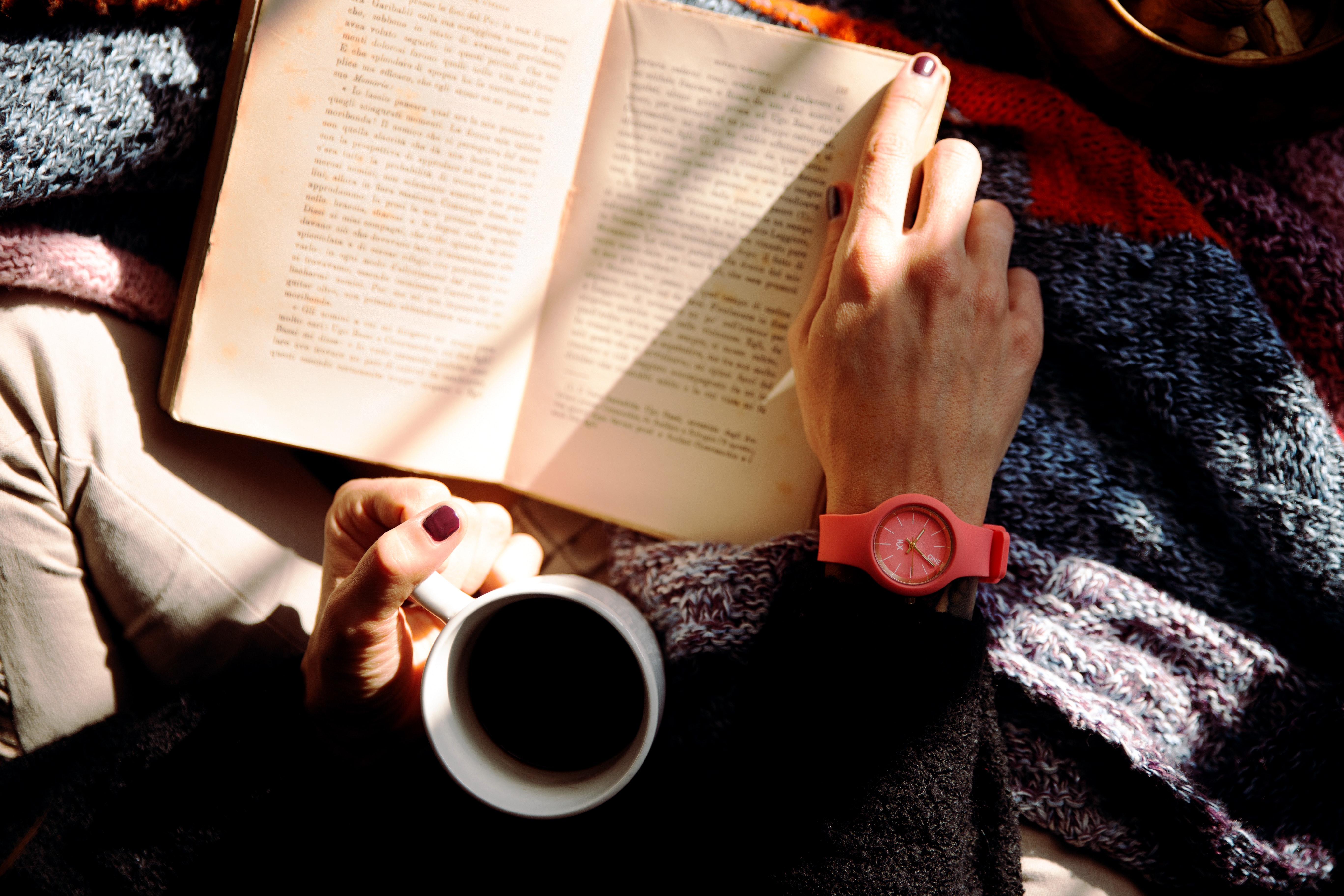 reading a book