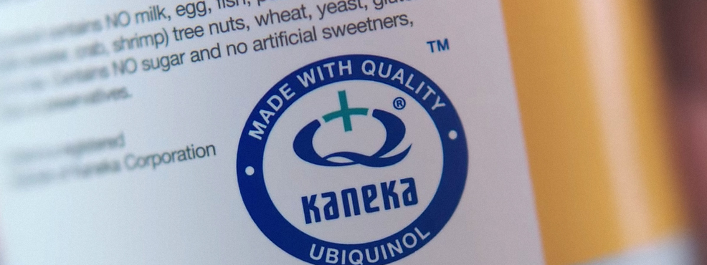 Kaneka Quality Seal on a bottle of Ubiquinol