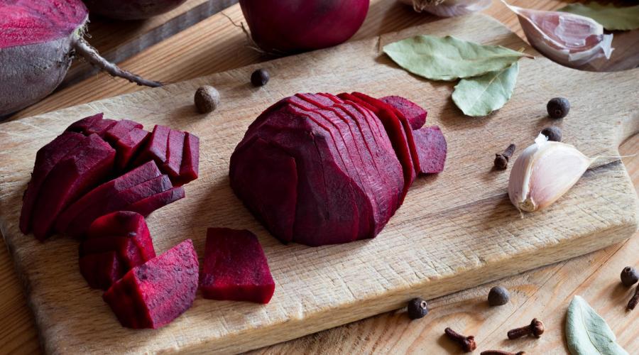 beets on a chopping board