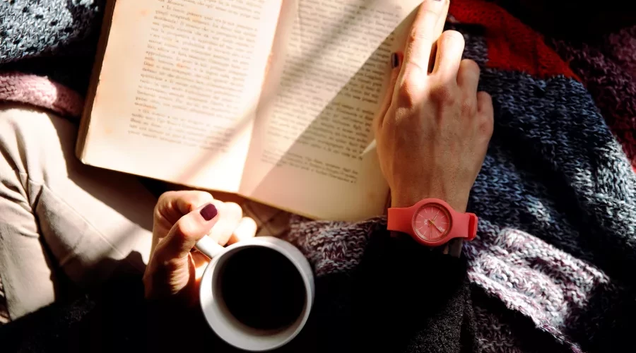 reading a book