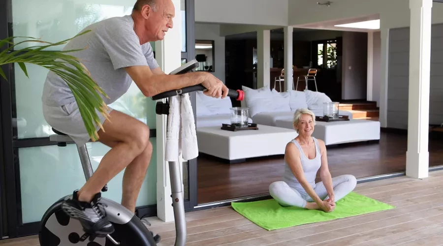 healthy couple at home
