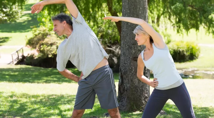 exercising outside