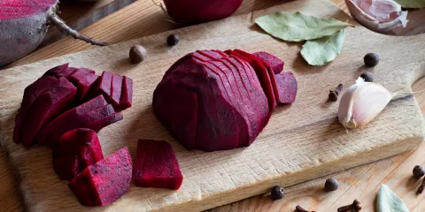 beets on a chopping board