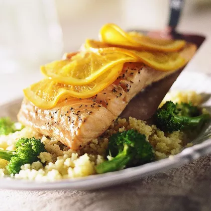 Salmon with Broccoli Couscous