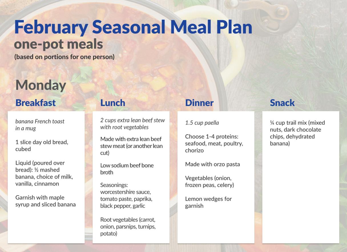 February Seasonal Meal Plan